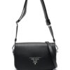 Prada  logo-plaque leather satchel bag