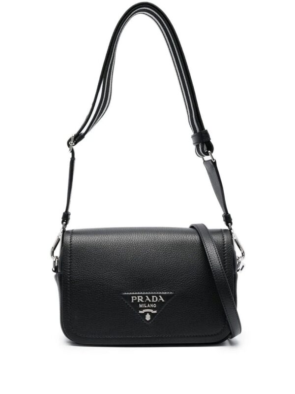 Prada  logo-plaque leather satchel bag