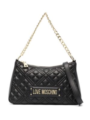 Love Moschino quilted logo-plaque shoulder bag