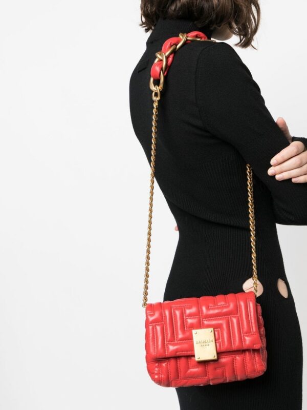 Balmain logo-detail leather crossbody bag