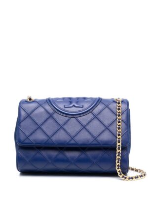 19557267_43621455_1000.jpg Tory Burch logo-embossed quilted shoulder bag