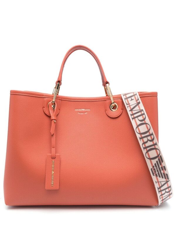 19596250_43762160_1000.jpg Emporio Armani pebble-effect logo-strap tote