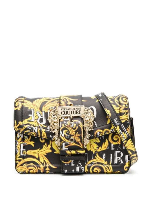 19602234_43830307_1000.jpg Versace Jeans Couture Barocco buckle logo-print print tote bag