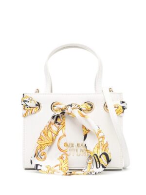 19612698_43959611_1000_37850031-093d-4f67-a6a9-fd0bf3fb6250.jpg Versace Jeans Couture scarf-embellished Barocco tote bag