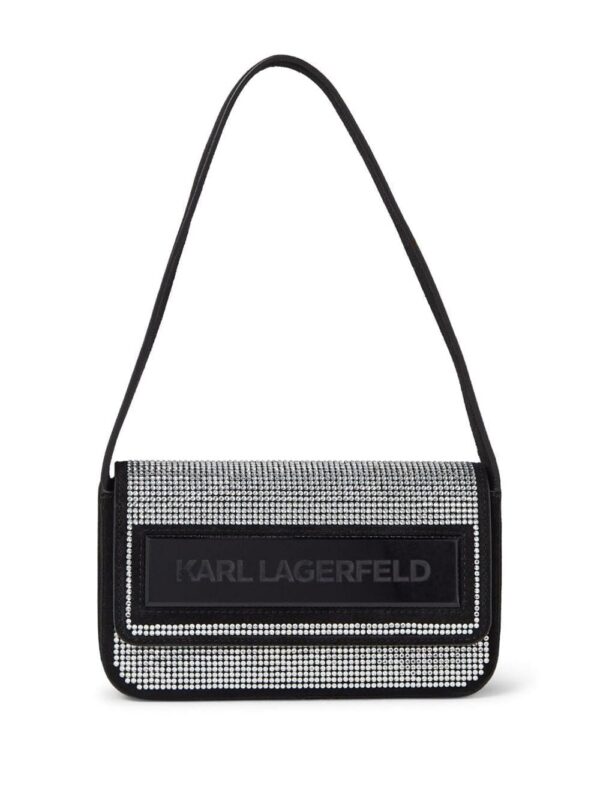 19618376_45166200_1000.jpg Karl Lagerfeld IKON K small Flap crystal-embellished shoulder bag