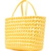 MSGM  logo-plaque woven tote bag