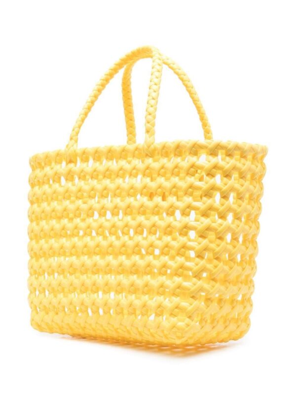 MSGM  logo-plaque woven tote bag