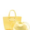 MSGM  logo-plaque woven tote bag