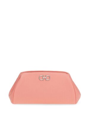 19662642_44126902_1000.jpg Ferragamo Gancini-plaque leather clutch bag