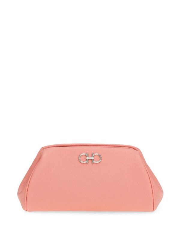 19662642_44126902_1000.jpg Ferragamo Gancini-plaque leather clutch bag