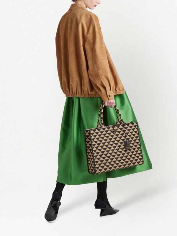 Prada large Symbole embroidered tote bag