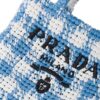 Prada  logo-knit gingham tote bag