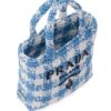 Prada  logo-knit gingham tote bag
