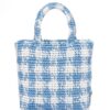 Prada  logo-knit gingham tote bag