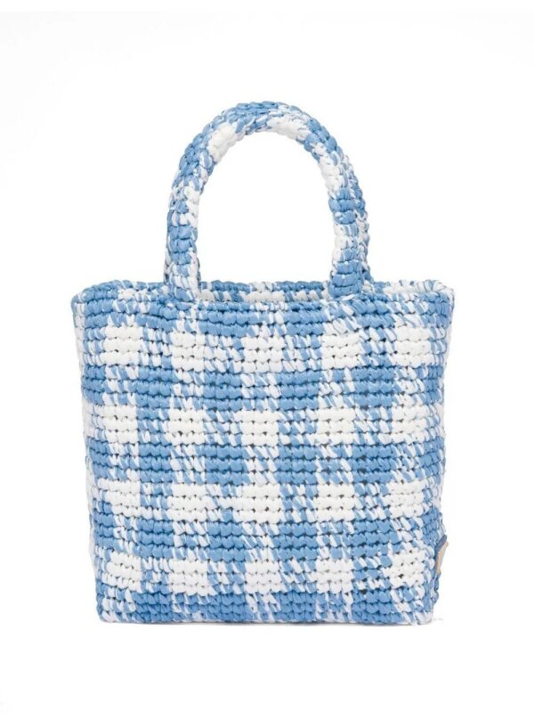 Prada  logo-knit gingham tote bag