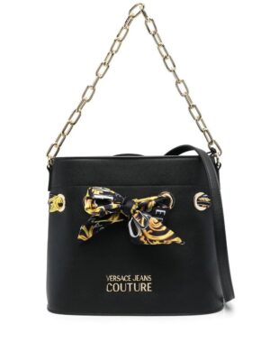 19672475_44030305_1000.jpg Versace Jeans Couture logo-lettering scarf-detail tote bag
