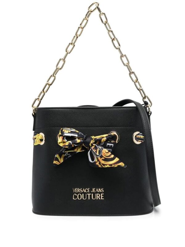 Versace Jeans Couture  logo-lettering scarf-detail tote bag