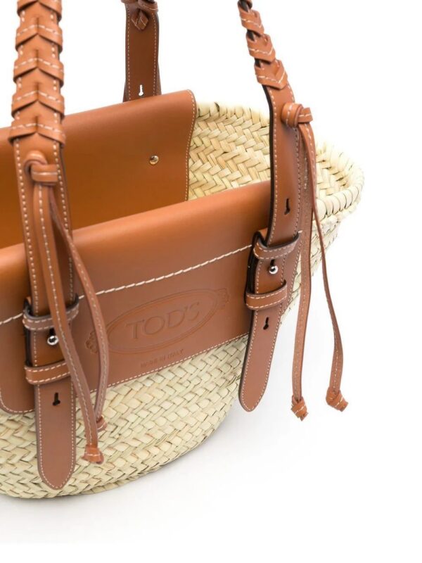 19708473_44197022_1000.jpg Tod's logo-debossed raffia tote bag