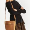 Tory Burch Lee Radziwill pebbled bucket bag