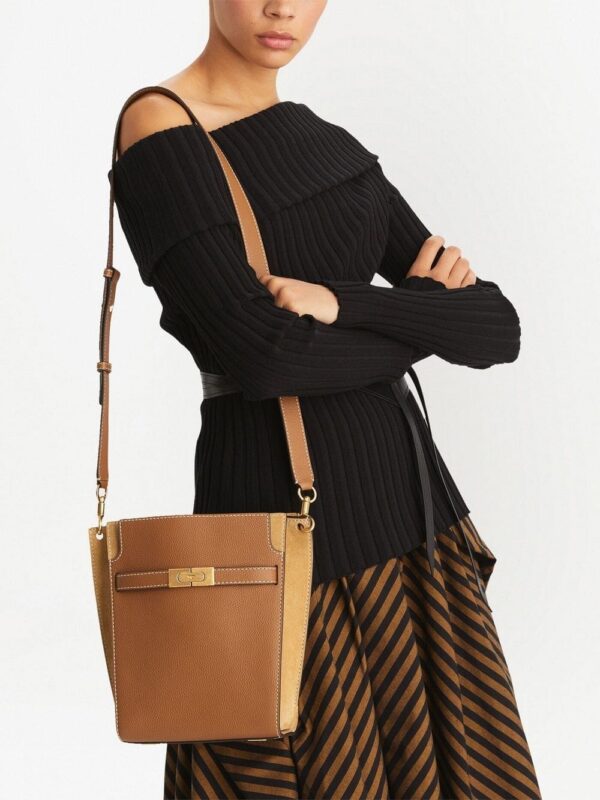Tory Burch Lee Radziwill pebbled bucket bag