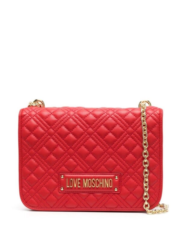 19822995_44522862_1000.jpg Love Moschino logo-plaque quilted shoulder bag