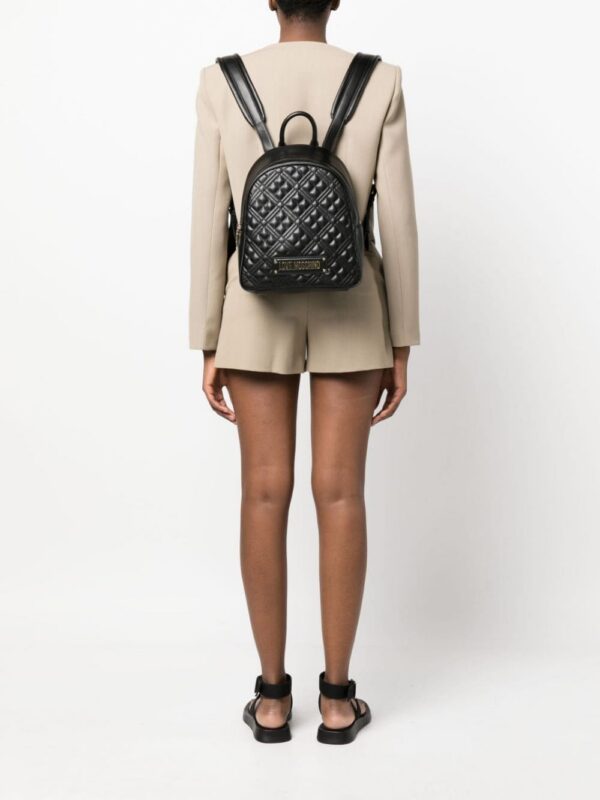 Love Moschino quilted logo-plaque backpack