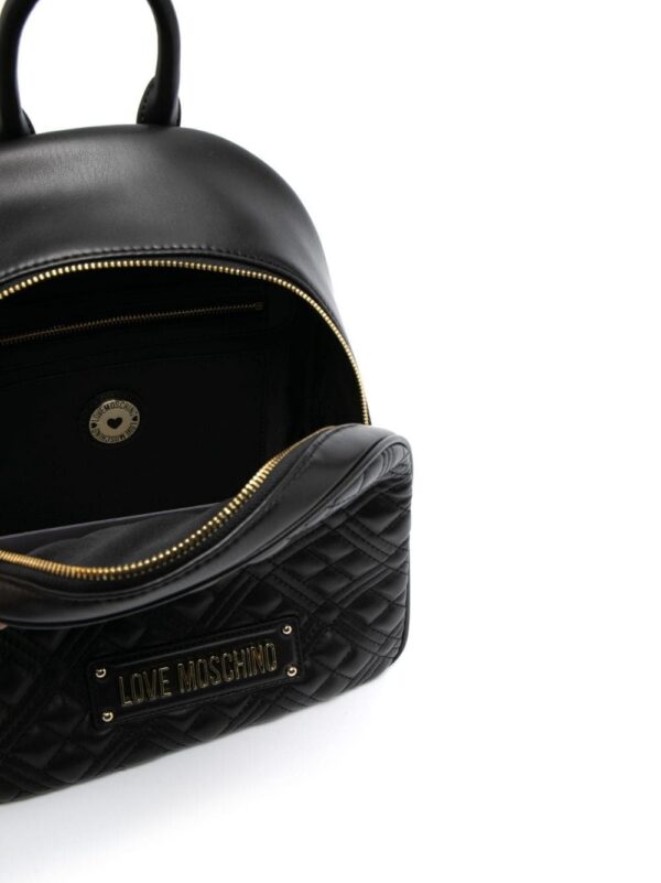 Love Moschino quilted logo-plaque backpack