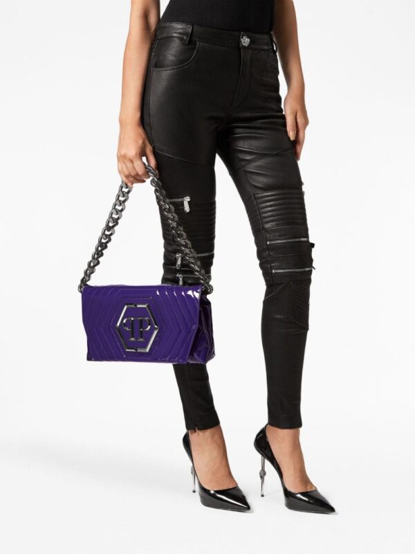 Philipp Plein Stones patent-leather shoulder bag