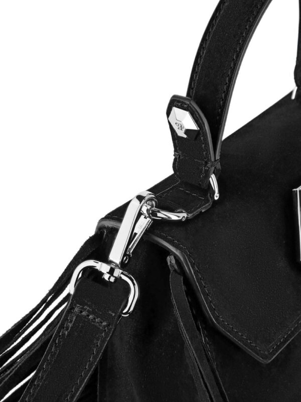 19905473_50103009_1000.jpg Philipp Plein Small Superheroine Fringe suede bag