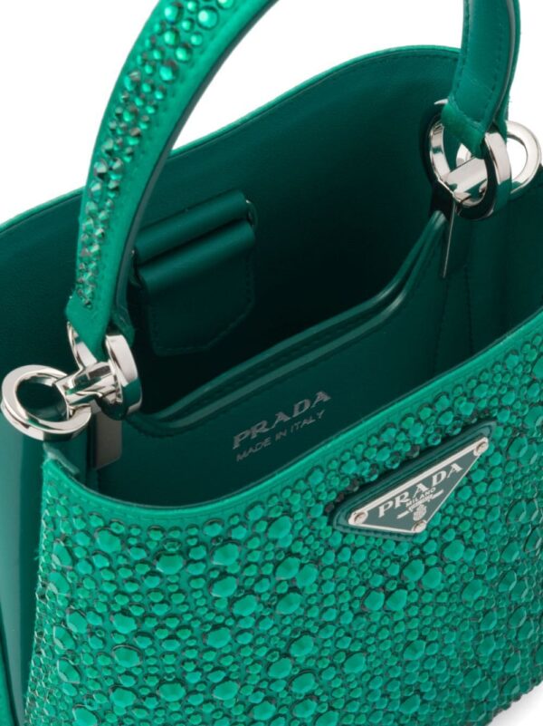 Prada small Panier crystal-embellished tote bag