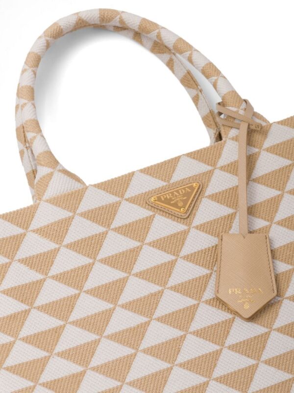 Prada large Symbole embroidered tote bag