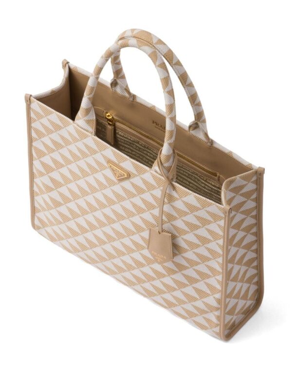Prada large Symbole embroidered tote bag