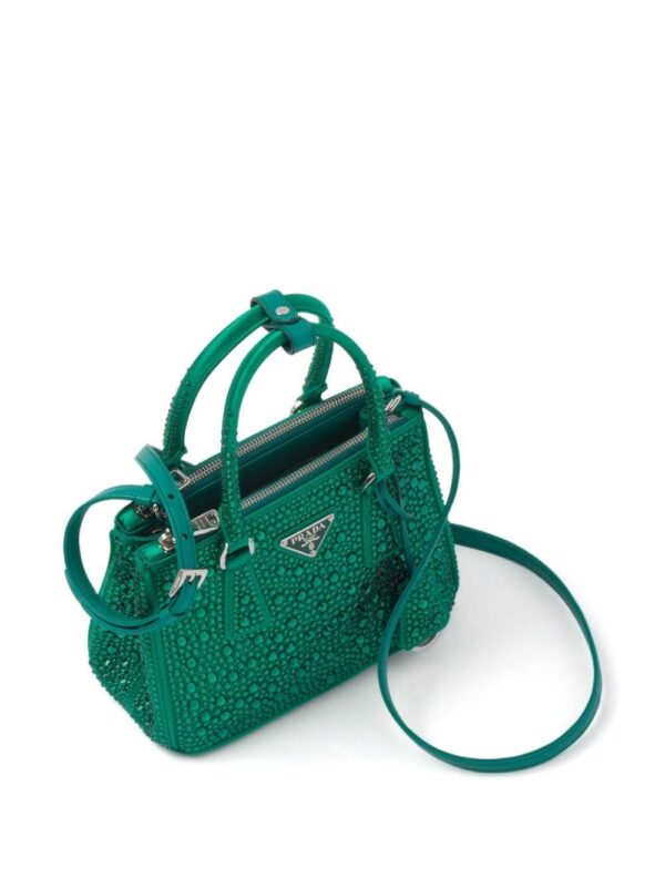 Prada Galleria crystal-embellished satin mini bag