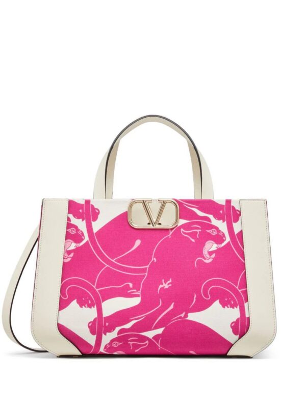 19949639_50265341_1000_5fcac842-1c5a-4cf2-9fb2-353cf1e293b1.jpg Valentino Garavani medium VLogo Signature Panther-print tote bag