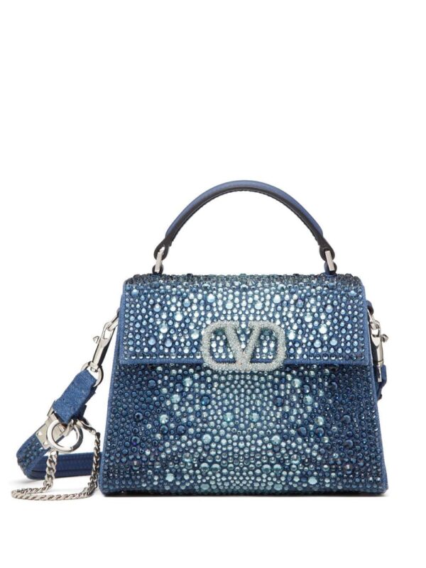 19950128_50485915_1000.jpg Valentino Garavani mini VSling rhinestone-embellished denim handbag