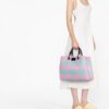 Emporio Armani check-pattern woven tote bag