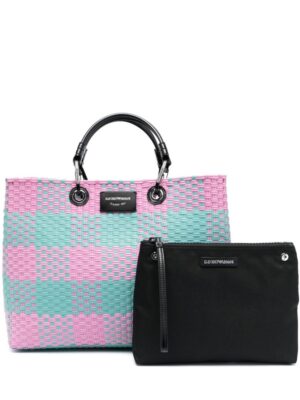 19951410_45009802_1000.jpg Emporio Armani check-pattern woven tote bag