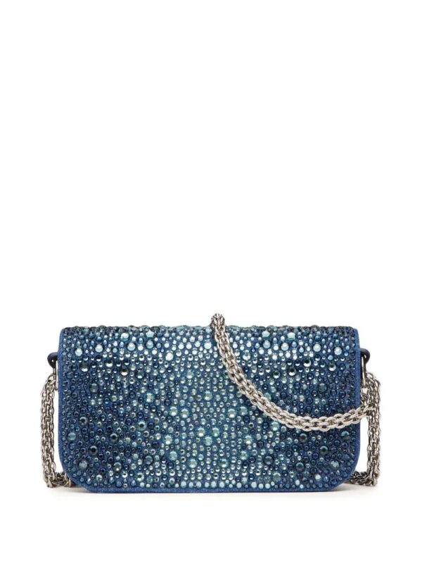 Valentino Garavani  VLogo crystal-embellished shoulder bag