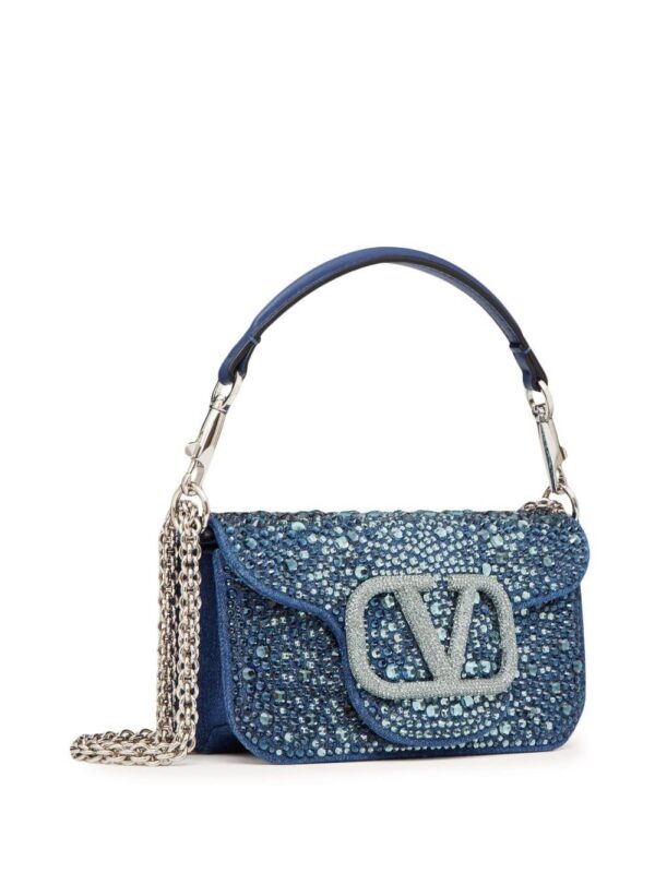 19953472_50337291_1000-1.jpg Valentino Garavani small Locò embellished denim shoulder bag