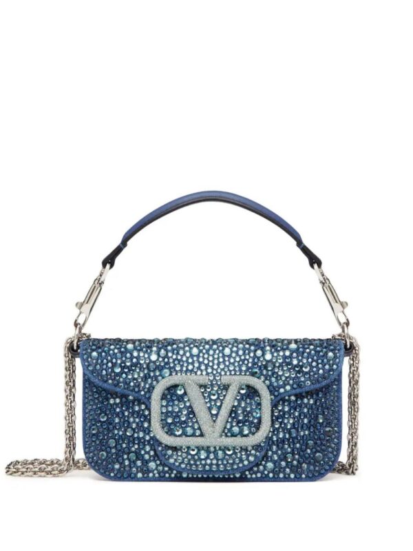 Valentino Garavani  VLogo crystal-embellished shoulder bag