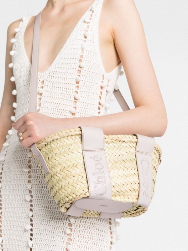 Chloé Chloé Sense small raffia tote bag