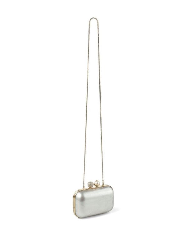 Jimmy Choo Cloud crystal-embellished metallic clutch bag