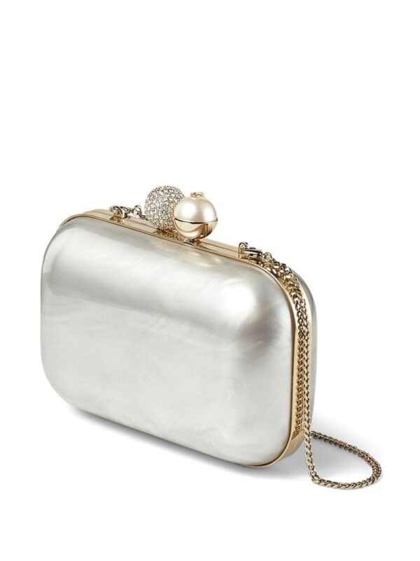 Jimmy Choo Cloud crystal-embellished metallic clutch bag