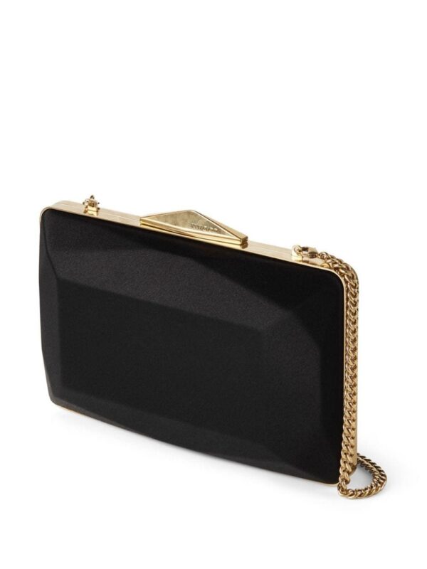 Jimmy Choo Diamond Box satin-finish clutch bag