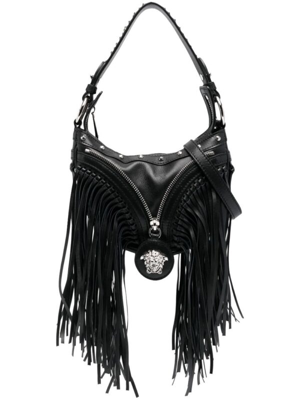 Versace Repeat fringed mini shoulder bag