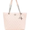 20004238_50335529_1000.jpg Armani Exchange matelassé-effect logo-plaque bag