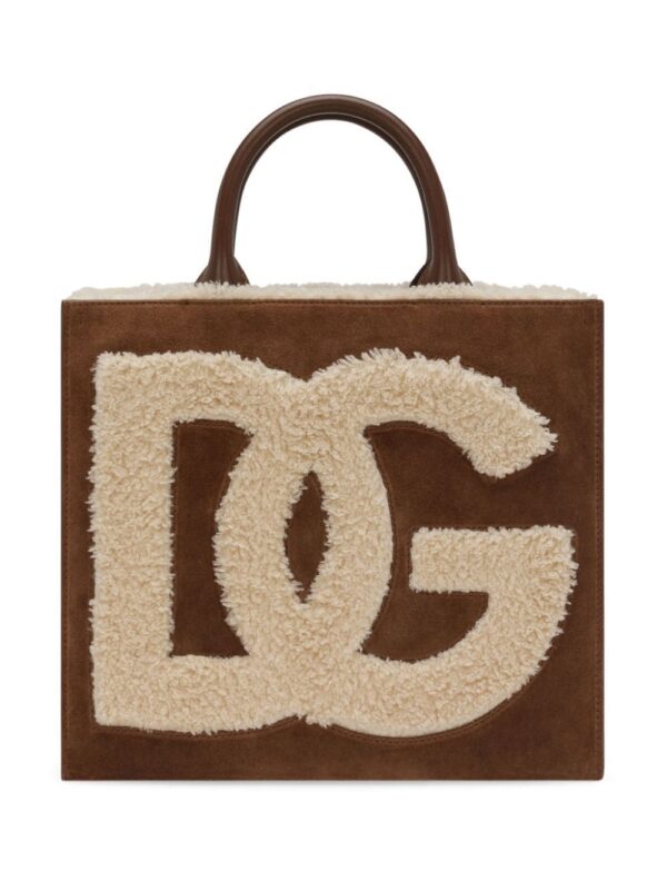 20043835_51193813_1000.jpg Dolce & Gabbana logo-embroidered shearling-detail bag