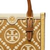 Tory Burch monogram-pattern raffia tote bag
