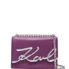 Karl Lagerfeld  logo-plaque leather shoulder bag