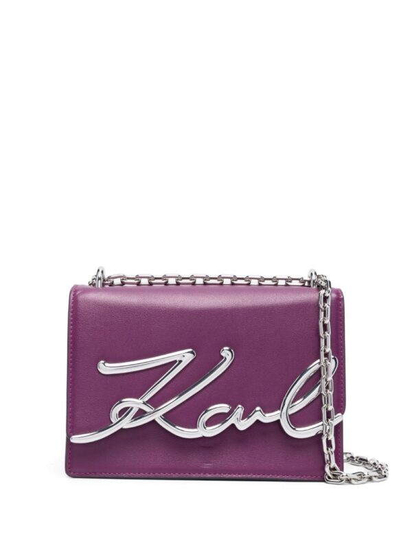 Karl Lagerfeld  logo-plaque leather shoulder bag